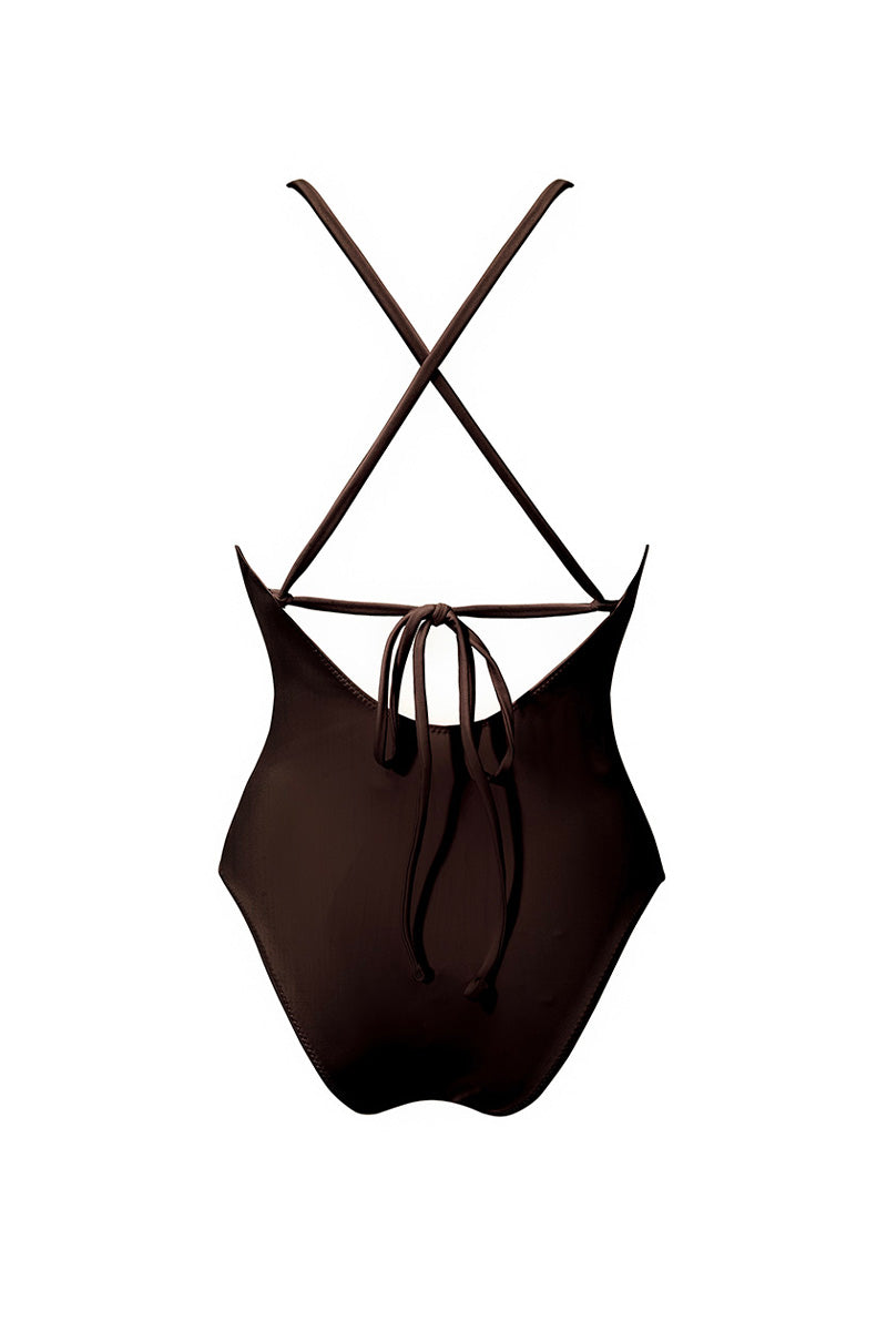 Dark Brown  Halter Onepiece Constellation