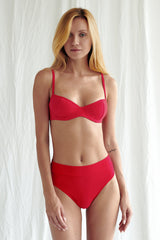 Wide waistband bikini bottom Kawai Red