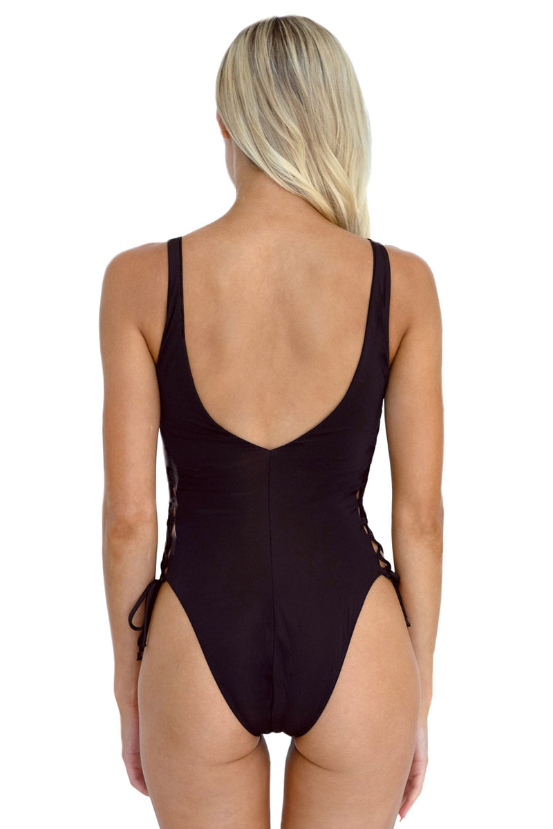 Lacy corsetry one piece swimsuit Pepper