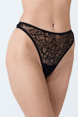 Black embroidered thong Rosanne 2