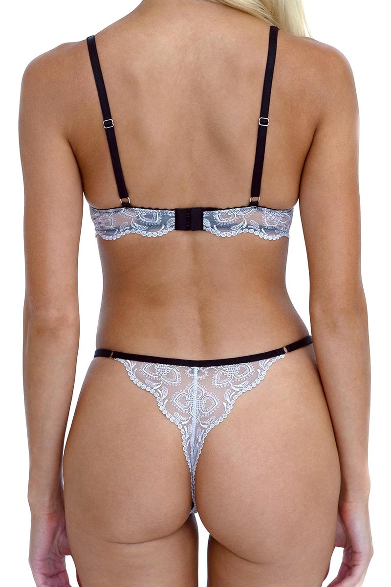 Silver transparent thong Adele