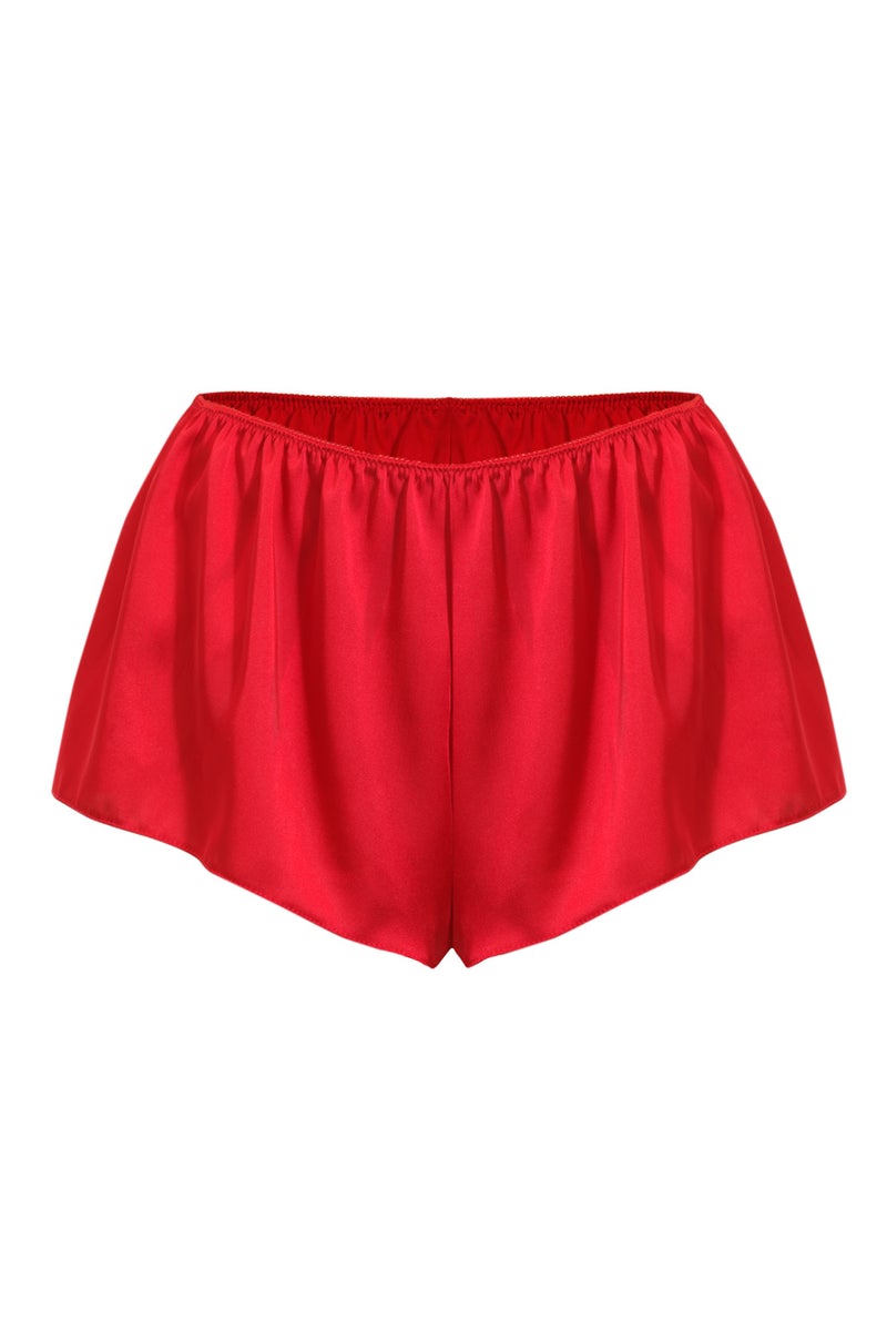 Red satin shorts Valentine